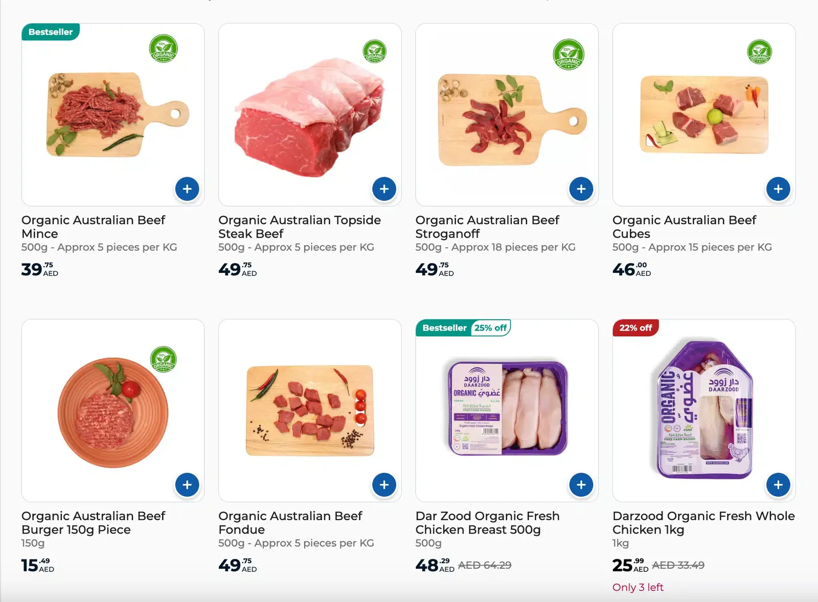 Carrefour Dubai: vleesprijzen